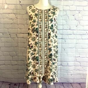 Sophie Max sleeveless floral sheath midi dress Sz L work wedding church